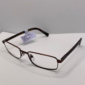 Walmart Men's FM9210 Rectangular Prescription Eyeglasses with Case, Dark Brown